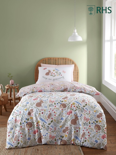 RHS White Garden Animals Reversible Duvet Cover Set (N26354) | £19 - £25