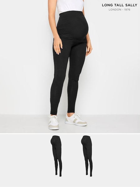 Long Tall Sally Black Maternity Leggings 2 Pack (N26769) | £34