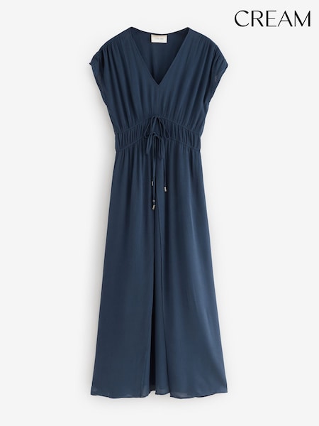 Cream Allie Short Sleeve V-Neck Maxi Dress (N26826) | £100