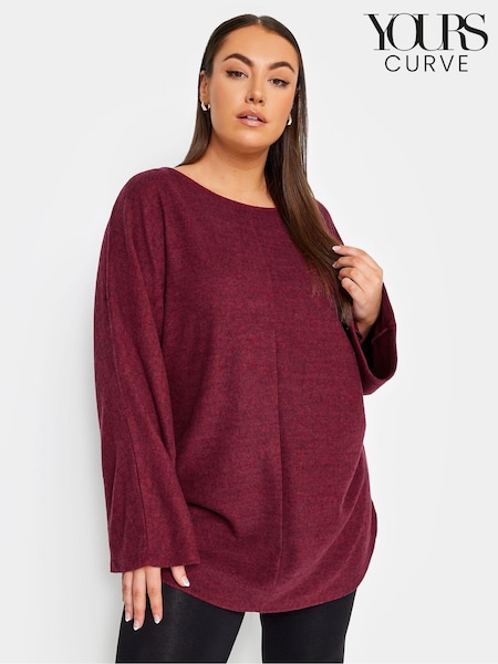 Yours Curve Red Front Seam Soft Touch Jumper (N27089) | £29
