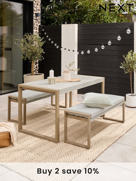 Natural Adelaide 4 Seater Dining Table and Bench Set (N27260) | £475