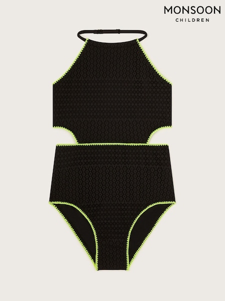 Monsoon Black Crochet Swimsuit (N27371) | £22 - £24
