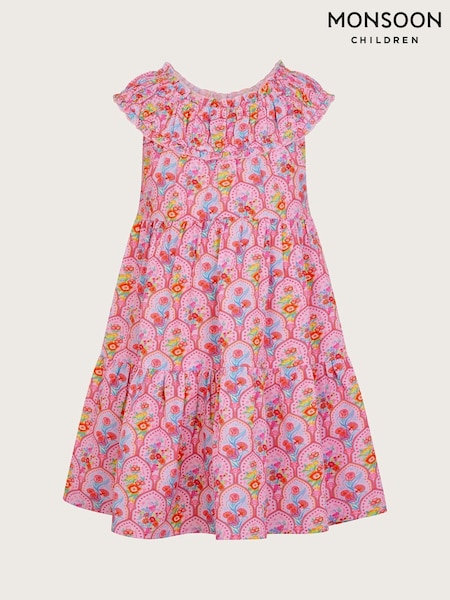 Monsoon Pink Floral Tile Beach Dress (N27443) | £22 - £26