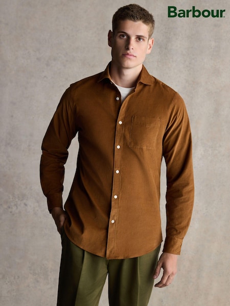 Barbour® Neutral Brown 100% Cotton Cord Shirt (N27918) | £0