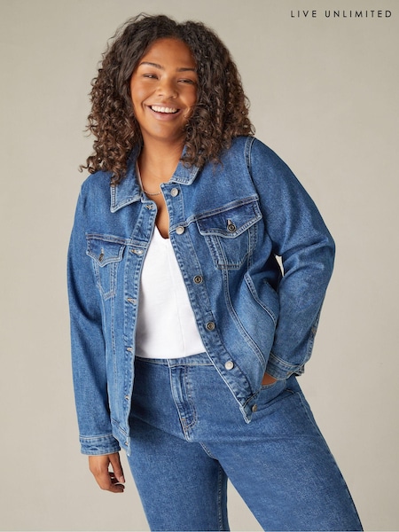 Live Unlimited Blue Curve Mid Denim Jacket (N27980) | £44