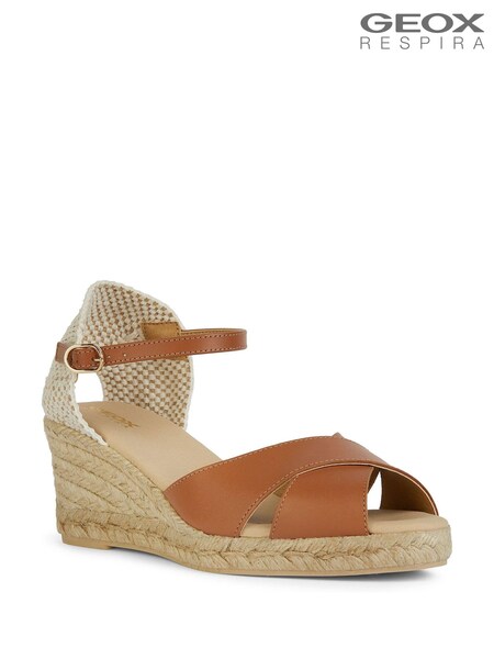 Geox D Gelsa Low Brown Sandals (N28009) | £55