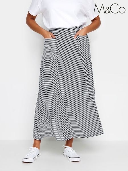 M&Co Mid Blue Petite Pocket Maxi Skirt (N28328) | £27