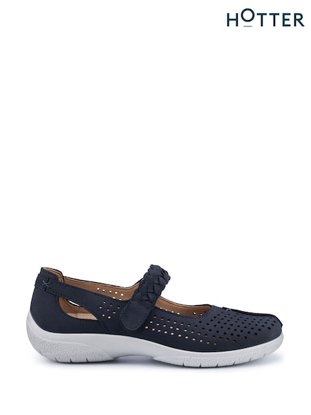 Hotter Blue Quake II Touch Fastening Wide Fit Shoes (N28584) | £79