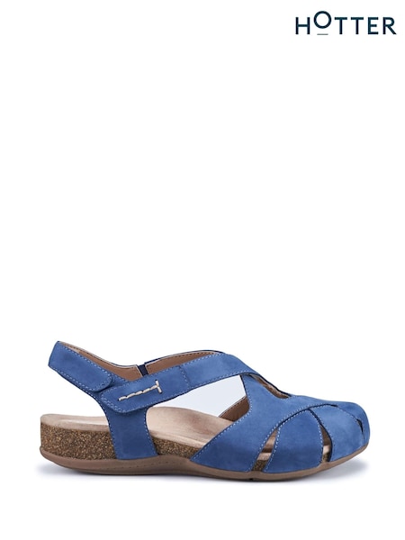 Hotter Blue Wide Fit Catskill II Touch-Fastening Sandals (N28619) | £89