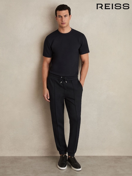 Reiss Navy Blue Premier Drawstring Jersey Joggers (N28723) | £98