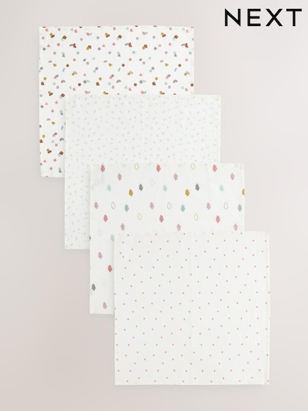 Shapes Baby Muslins 100% Cotton Cloths 4 Pack (N28813) | £10 - £12