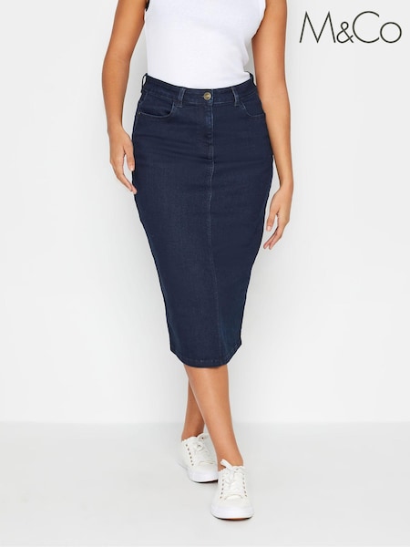 M&Co Mid Blue Denim Midi Skirt (N28848) | £34