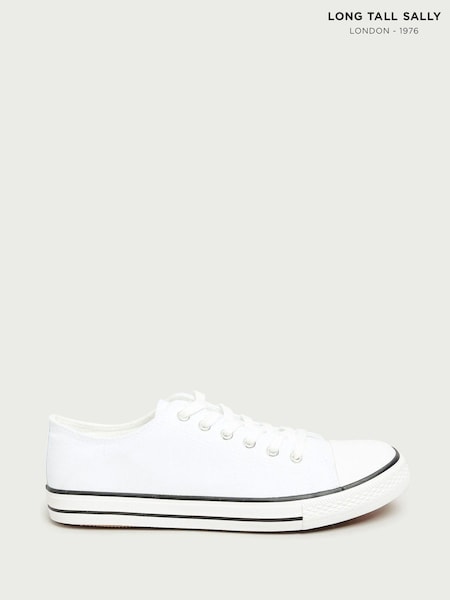 Long Tall Sally White Canvas Low Trainers (N28868) | £24