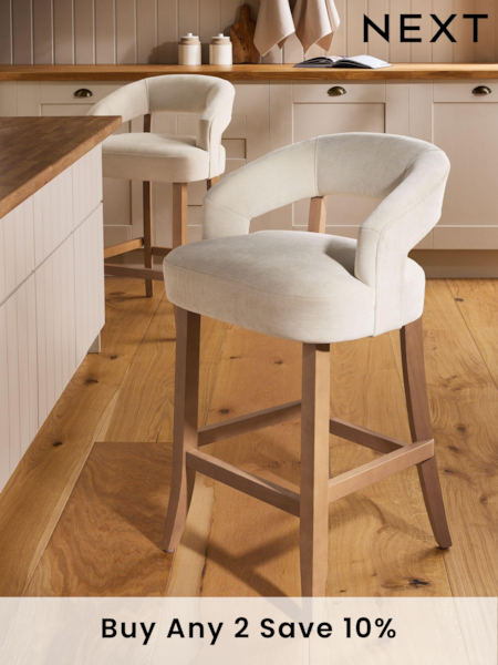 Fine Chenille Light Natural Remi Bar Stool (N29090) | £185