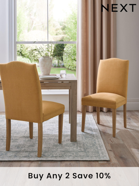 Set of 2 Mid Ochre Malvern Dining Chairs (N29113) | £230