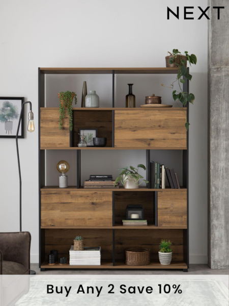 Dark Natural Bronx Oak Effect Display Shelf (N29371) | £650