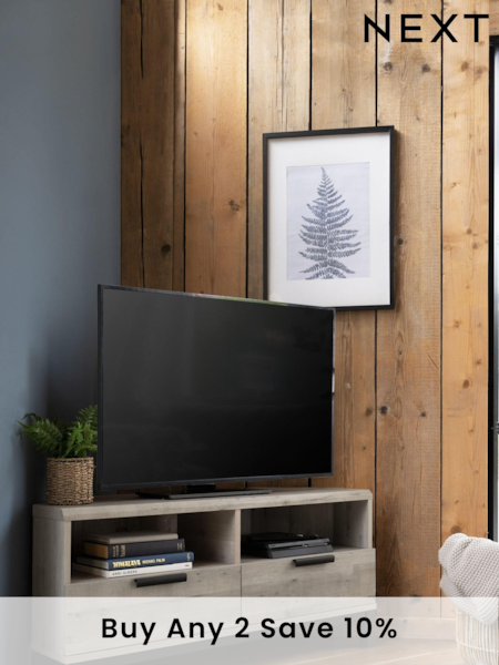 Grey Bronx Up to 46 inch Corner Oak Effect Slim TV Unit (N29373) | £275