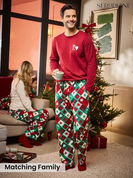 Green & Red Print - Regular Seraphine Celestial Family Matching Christmas Pyjamas Set