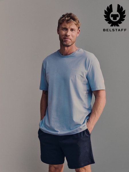 Navy - Regular Belstaff Cotton Jersey Shorts