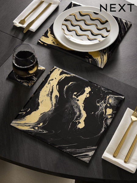 Set of 2 Black Galaxy Glass Placemats (N30362) | £30