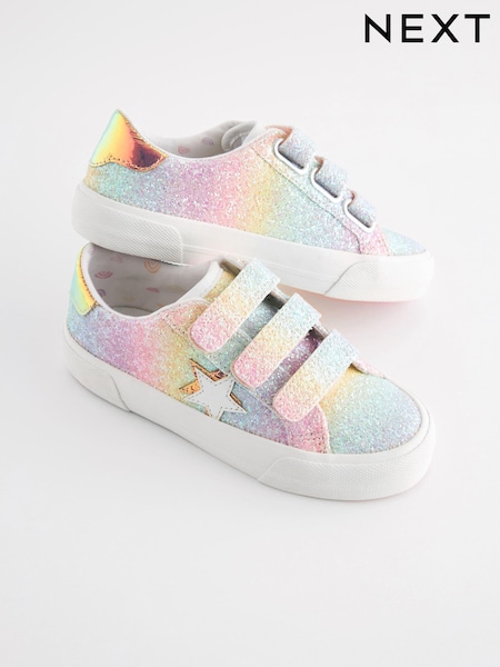 Rainbow Glitter Touch Fastening Trainers (N31314) | £22 - £29