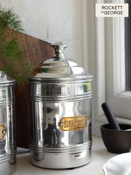 Rockett St George Silver Vintage Sugar Tin Storage Jar (N31358) | £20