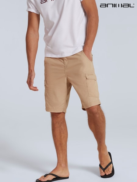 Animal Natural Camel Mens 100% Cotton Atlantis Cargo Shorts (N31887) | £35