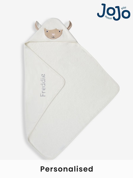 JoJo Maman Bébé Personalised Lamb Hooded Towel (N32434) | £25.50