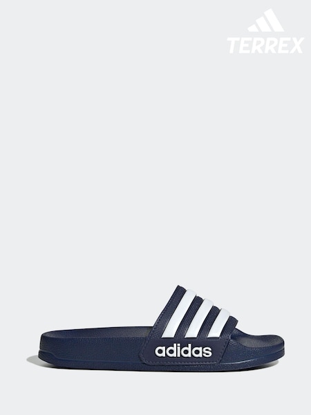adidas Navy Blue Kids Adilette Youth Sliders (N32549) | £18
