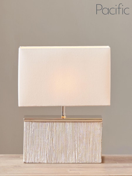 Pacific White Hampton Wash Wood Table Lamp (N32769) | £150