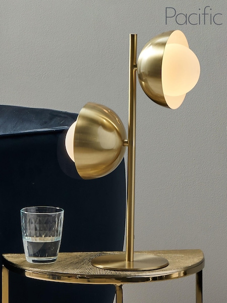 Pacific Gold Estelle Brushed Brass Metal Orb Dome Table Lamp (N32837) | £90