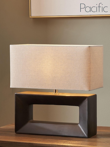 Pacific Black Block Ceramic Rectangular Table Lamp (N32854) | £60