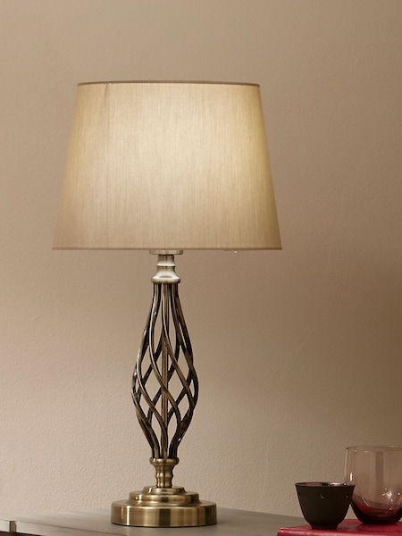 Pacific Antique Brass Jenna Metal Twist Detail Table Lamp (N33043) | £80