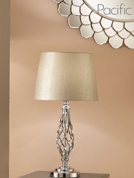 Pacific Silver Jenna Metal Twist Detail Table Lamp (N33044) | £80