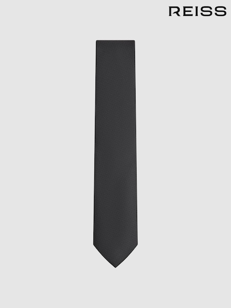 Reiss Black Ceremony Textured Silk Blend Tie (N33326) | £48