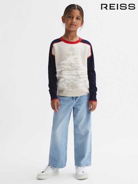 Reiss Blue Tilly 9-14 yrs Casual Knitted Christmas Festive Jumper (N33366) | £16