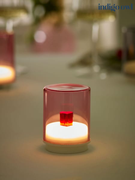 Indigo Owl Pink Small Gem Wireless Table Lamp (N33636) | £45