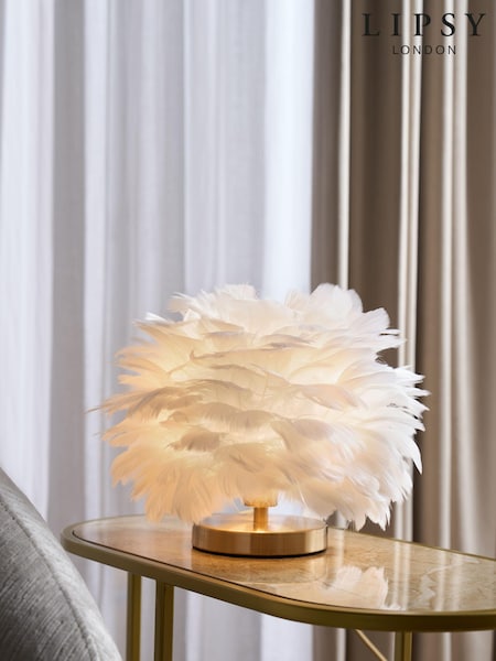 Lipsy White Feather Touch Switch Table Light (N33637) | £85
