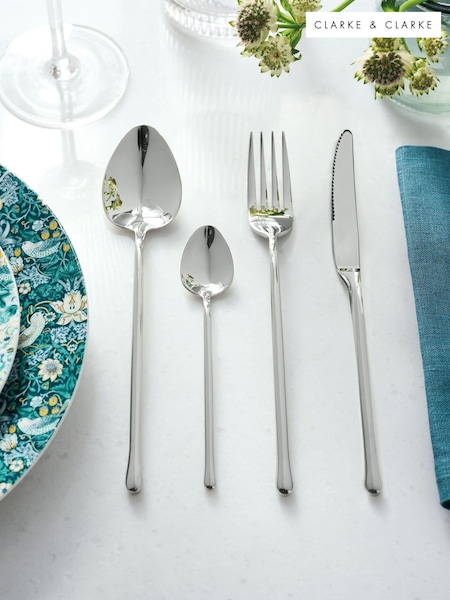 Clarke & Clarke Silver Igneous 16 Piece Cutlery Set (N33690) | £58