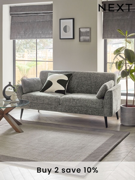 Chunky Chenille Dark Grey Mila Compact 3 Seater Sofa (N33824) | £575