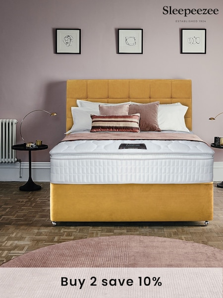 Sleepeezee Yellow Cooluxe 2000 Mattress and 2 Drawer Divan Base Set (N33927) | £765 - £1,165