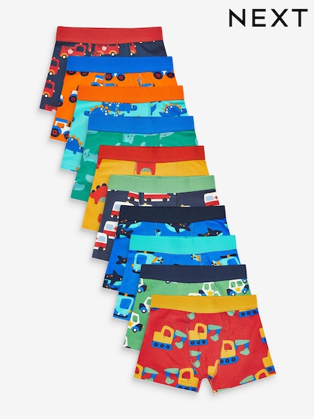 Bright Primary Print Trunks 10 Pack (1.5-16yrs) (N33982) | £27 - £29