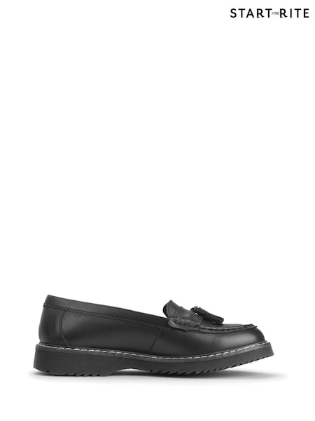Start-Rite Infinity Leather Slip On Chunky Sole Loafer School Black Shoes - F & G Fit (N34014) | £62