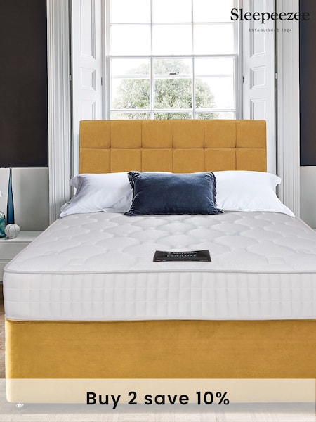 Sleepeezee Yellow Cooluxe 1600 Mattress and 2 Drawer Divan Base Set (N34343) | £730 - £1,150