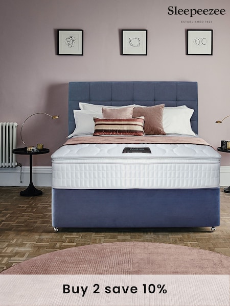 Sleepeezee Blue Cooluxe 2000 Mattress and 2 Drawer Divan Base Set (N34353) | £765 - £1,165