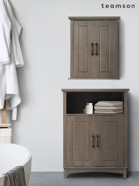 Teamson Home Brown Russell Wooden Bathroom Storage Wall Cabinet Unit (N34373) | £70