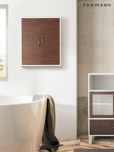 Teamson Home Brown Tyler Wooden Bathroom Storage Wall Cabinet Unit (N34375) | £65