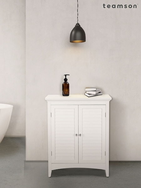 Teamson Home White Wooden Bathroom Storage Free Standing Cabinet Unit (N34378) | £130