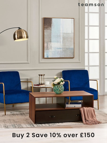 Teamson Home Brown Henry Modern Wooden Coffee Table with Storage (N34379) | £130