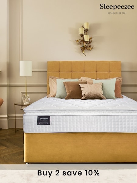 Sleepeezee Yellow Memory Ultra 3000 Mattress and 2 Drawer Divan Base Set (N34433) | £840 - £1,265